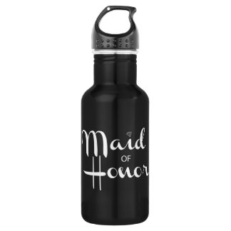 Botella De Agua Maid of Honor Retro Script