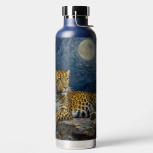 Botella De Agua Majestuoso leopardo en saliente de acantilado