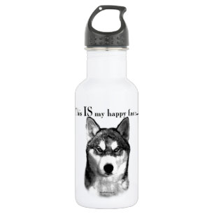 Botella De Agua Malamute Happy Face