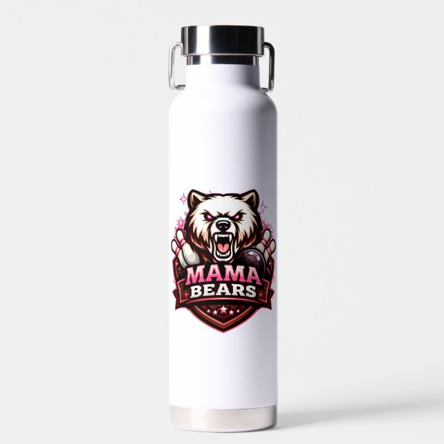Botella De Agua Mama Bears Women’s Bowling Team Logo (Delantero)