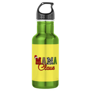 Botella De Agua Mama Claus Estampado de Cuadros-60096