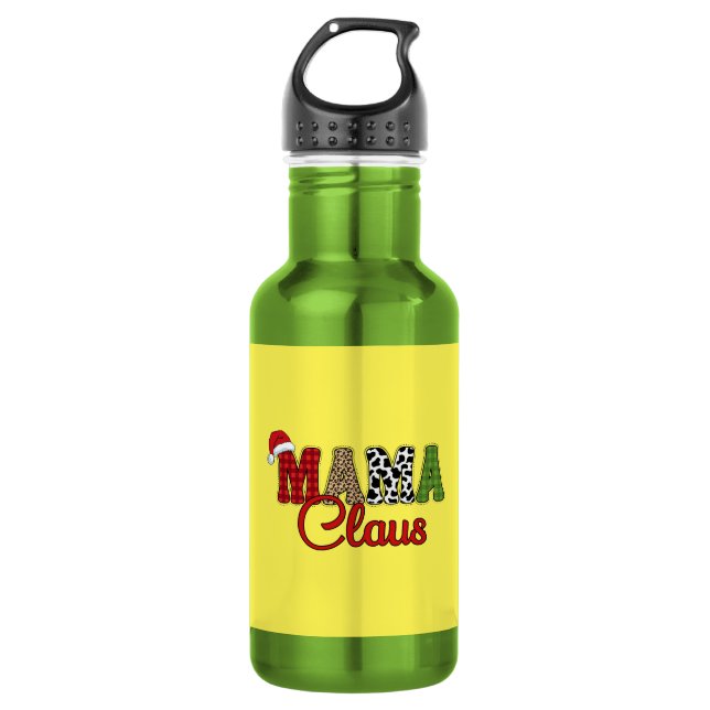 Botella De Agua Mama Claus Estampado de Cuadros-60096 (Anverso)