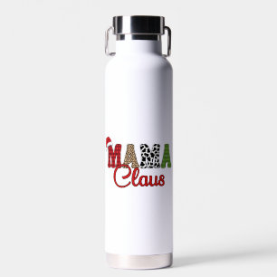 Botella De Agua Mama Claus Plaid Pattern-60096