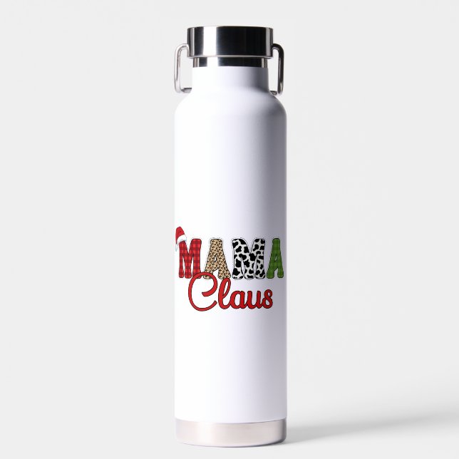 Botella De Agua Mama Claus Plaid Pattern-60096 (Delantero)