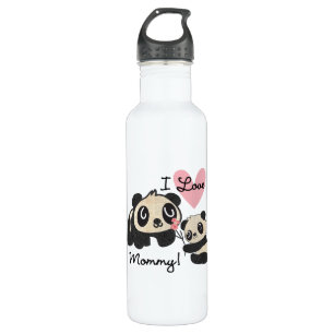 Botella De Agua Mamá del amor de las pandas I