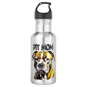 Botella De Agua Mamá del toro del pozo  Perro Lover