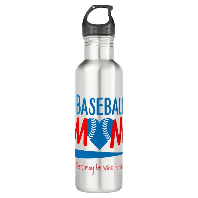 Botella De Agua Mamá divertida de béisbol   (Anverso)