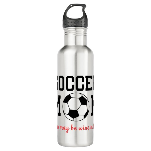 Botella De Agua Mamá divertida de fútbol (Anverso)