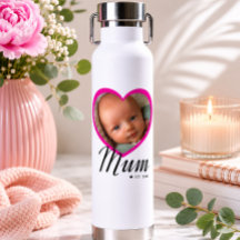 Mamá Estableció Escritura Corazón Rosa Foto Blanca