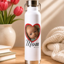Mamá Estableció Guión Corazón Rojo Foto Blanca