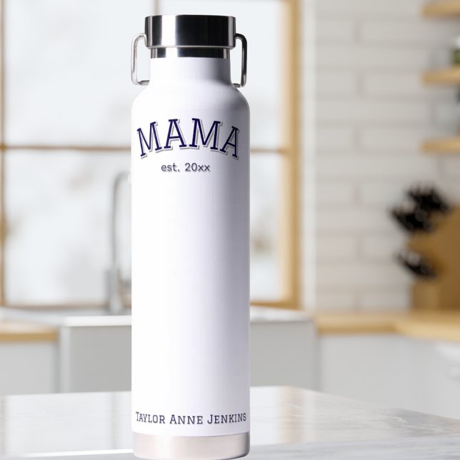 Botella De Agua Mama estableció 💦 regalo de Día de la Madre perso (Mama Established 💦 Personalized Mothers Day Gift Water Bottle)