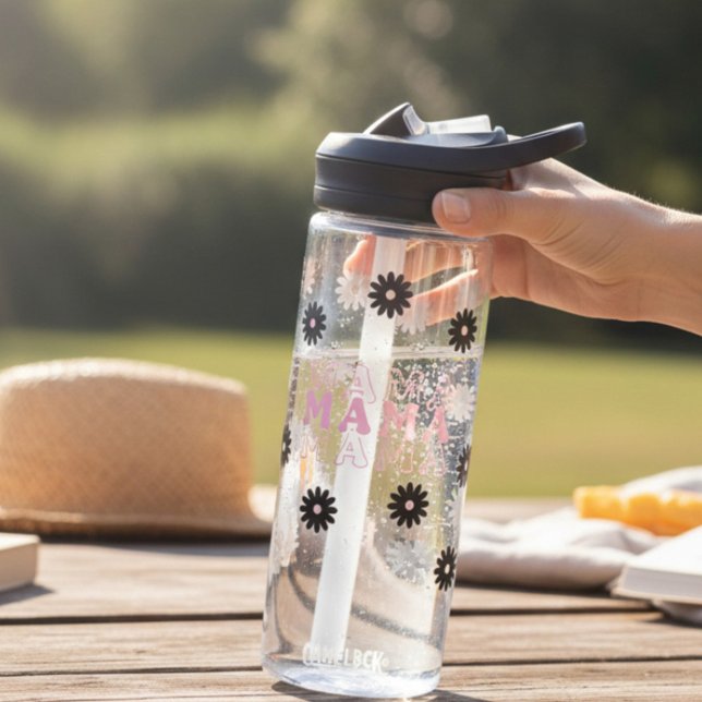 Botella De Agua Mamá Margarita Rosa y Negra (Subido por el creador)