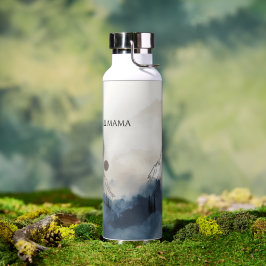 Botella De Agua Mama Montaña Al Salvaje Minimalista Naturaleza Gra