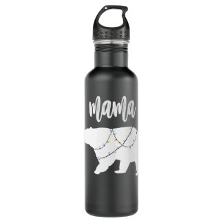 Botella De Agua Mamá Osa Una Cadena De Oso Polar De Navidades Lumi