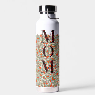 Botella De Agua Mamá Pilates Flores rojas de yoga