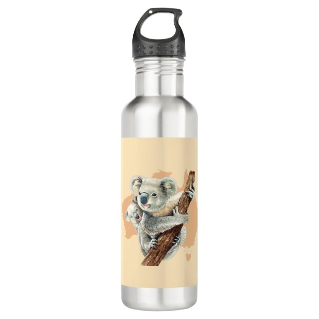 Botella De Agua Mamá y bebé de Koala (Anverso)