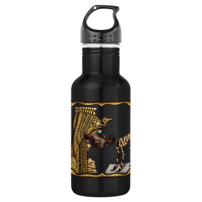 Botella De Agua Mami egipcia Cleopatra, momia gata de Halloween (Anverso)