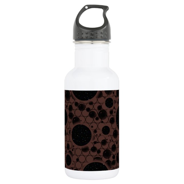 Botella De Agua Mancha de burbuja espacial - Marrón (Anverso)