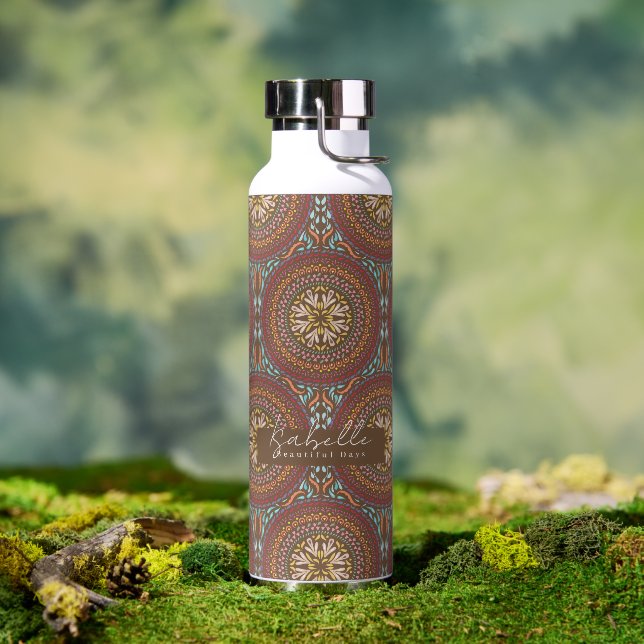 Botella De Agua Mandala Brown (Exterior)