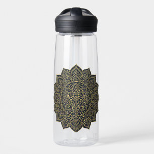 Botella De Agua Mandala de oro y marina