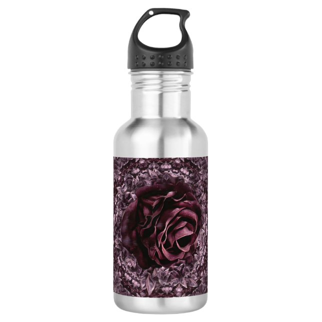 Botella De Agua Mandala de rosa  (Anverso)