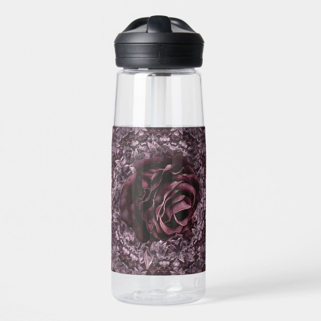 Botella De Agua Mandala de rosa  (Delante)