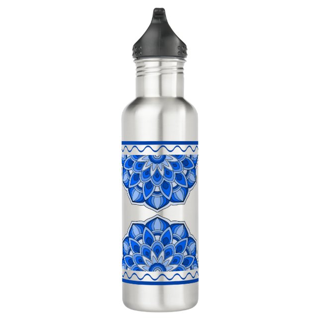 Botella De Agua Mandala en azul (Derecha)