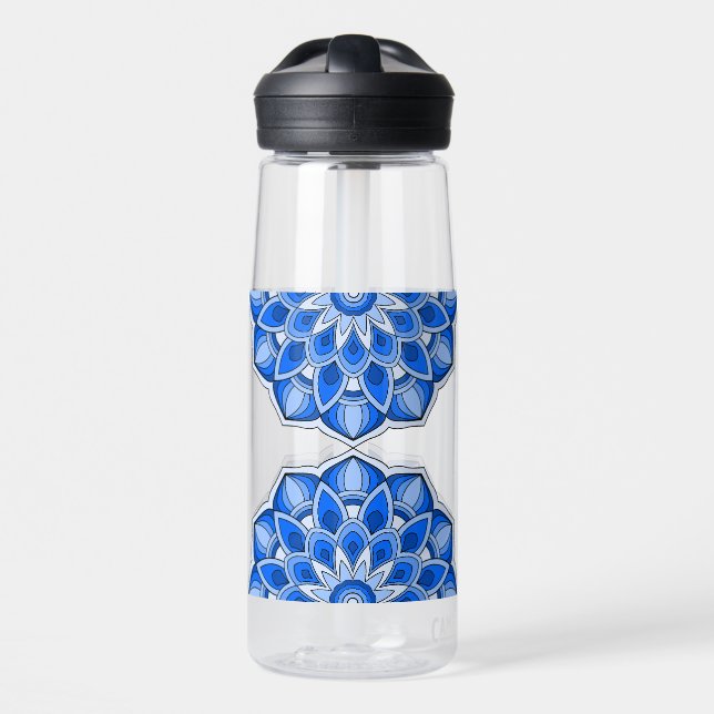 Botella De Agua Mandala en azul (Delante)