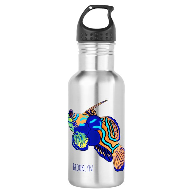 Botella De Agua Mandarinfish cartoon illustration  (Anverso)