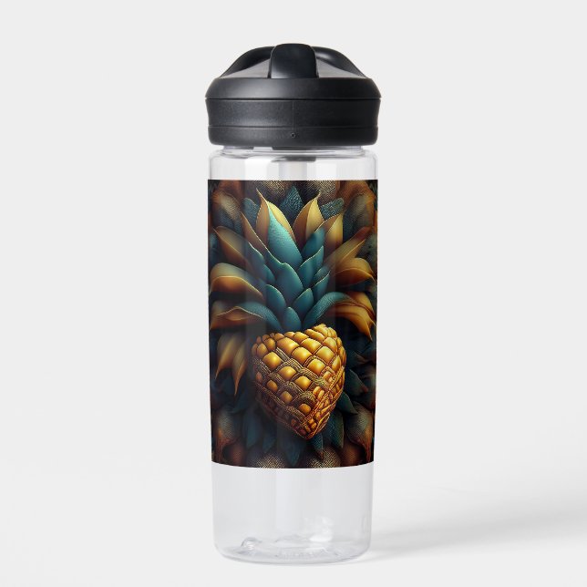 Botella De Agua Mandelbrot Pineapple Fractal (Delante)