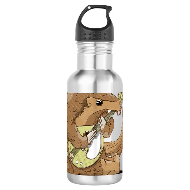Botella De Agua Mandolin Lover Pangolin jugando Mandolin (Anverso)