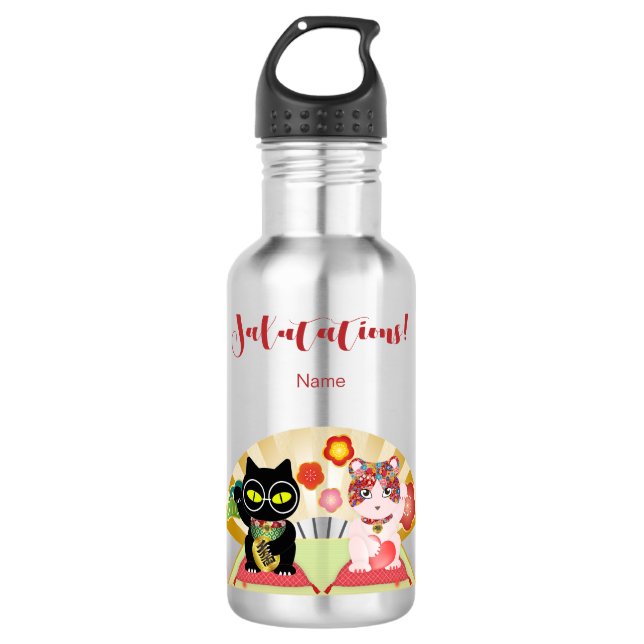 Botella De Agua Maneki Neko Lucky Poiluna (Anverso)