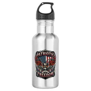 Botella De Agua Manillares de libertad patriótica Motociclista Lib
