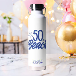 Botella De Agua Mano caprichosa dibujó Doodle 50 cumpleaños de pla