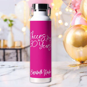 Botella De Agua Mano caprichosa rosada de moda, 30 años