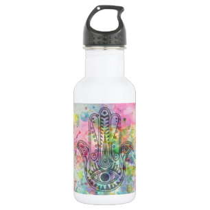 Botella De Agua Mano de HAMSA del símbolo Fátima