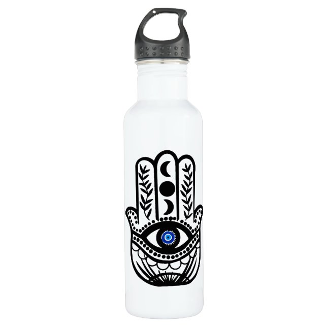 Botella De Agua Mano de Hamsa Fatima Mal Ojo (Anverso)