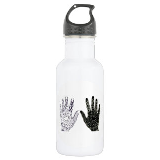 Botella De Agua Manos del corazón dibujadas a mano