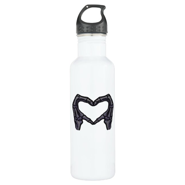 Botella De Agua Manos esqueléticas formando un corazón (Anverso)