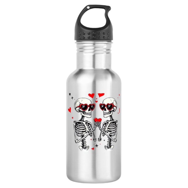 Botella De Agua Manos Skeleton Heart Para Tendencias (Anverso)