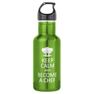 Botella De Agua Mantén la calma y conviértete en chef