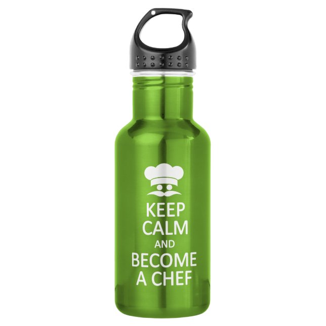 Botella De Agua Mantén la calma y conviértete en chef (Anverso)