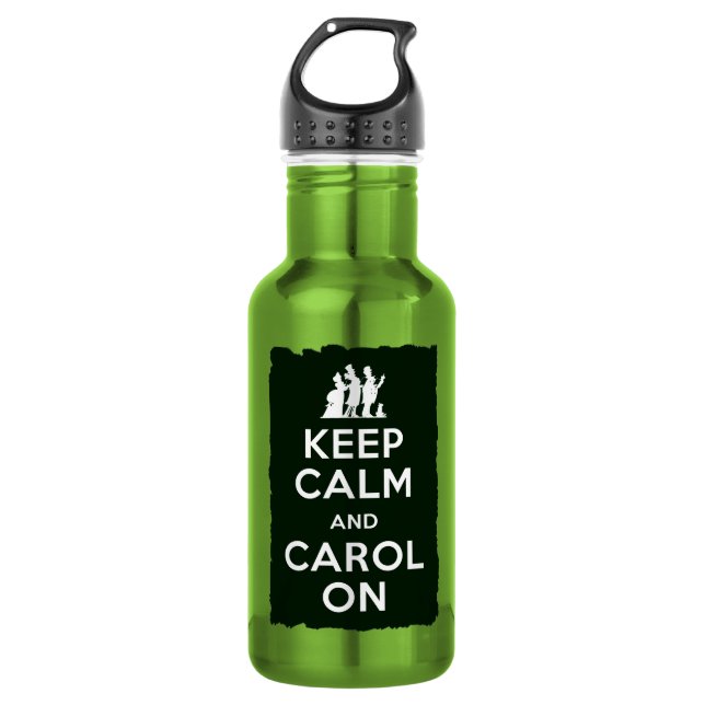 Botella De Agua Mantener la calma y continuar con Carol (Anverso)