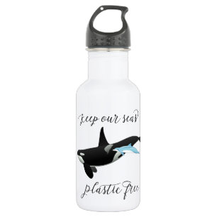 Botella De Agua Mantener Nuestros Mares Libres de Plástico Orca De