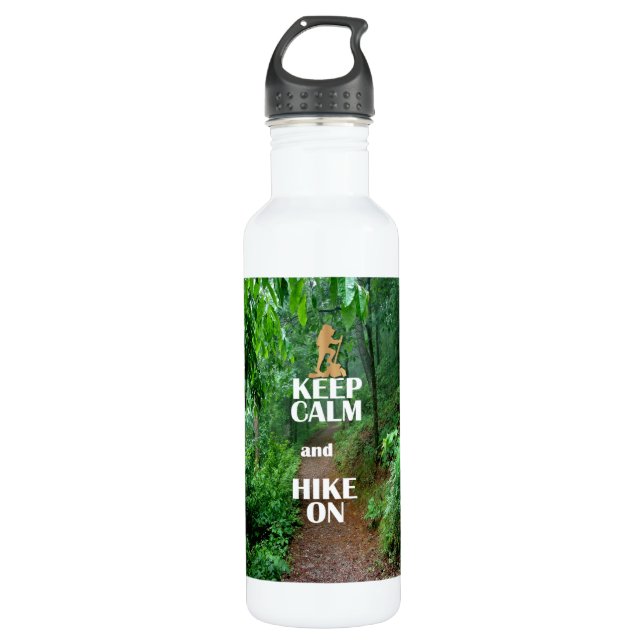 Botella De Agua Mantenga la calma y siga subiendo (Anverso)