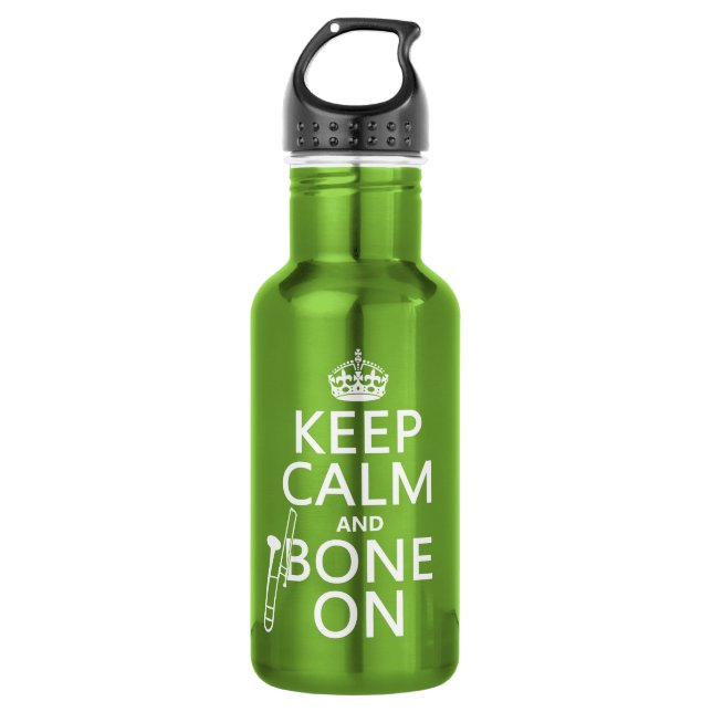 Botella De Agua Mantenga tranquilo y 'hueso en (trombone - (Anverso)