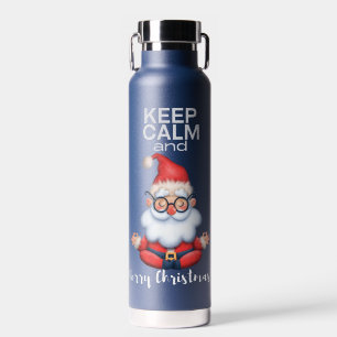 Botella De Agua Mantengan la calma y la Feliz Navidad