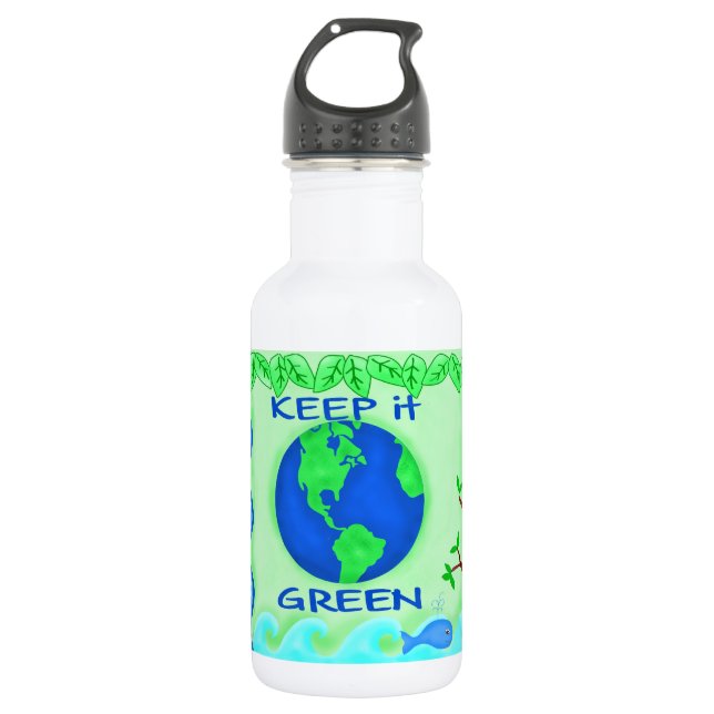 Botella De Agua Manténganlo verde (Anverso)