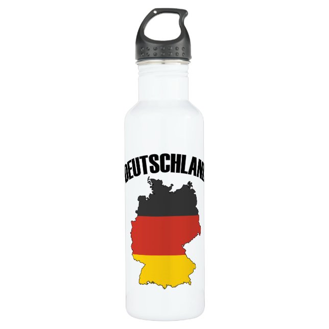 Botella De Agua Mapa de Deutschland - Bandera alemana - Viajes de  (Anverso)