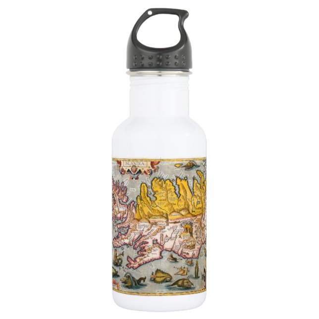 Botella De Agua Mapa de Islandia (Anverso)